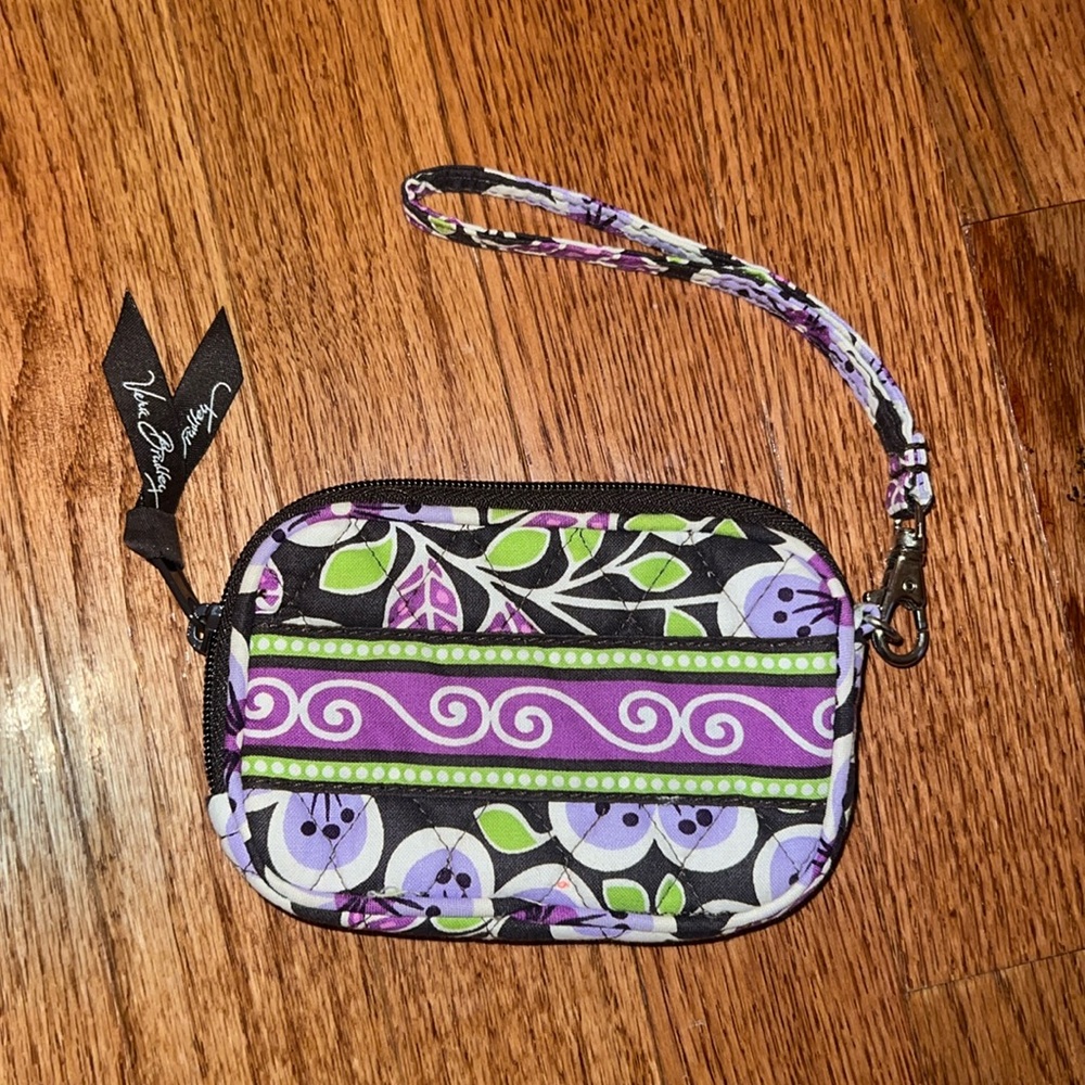 Vera Bradley “Plum Petals” Purple & Green Floral Wallet Wristlet
